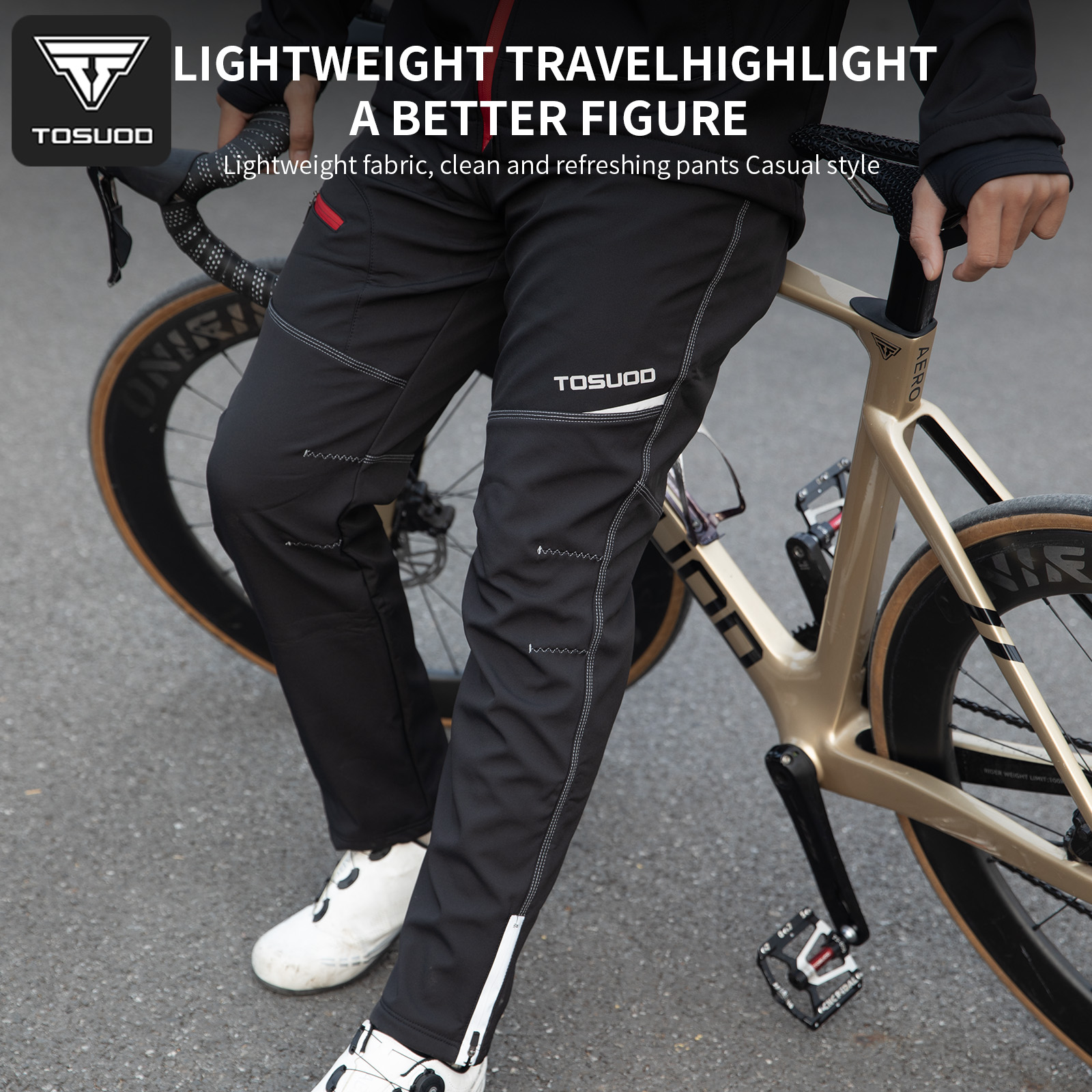 Cycling Gear Pants - TOSUOD Thermal Bike Pants Winter Windproof