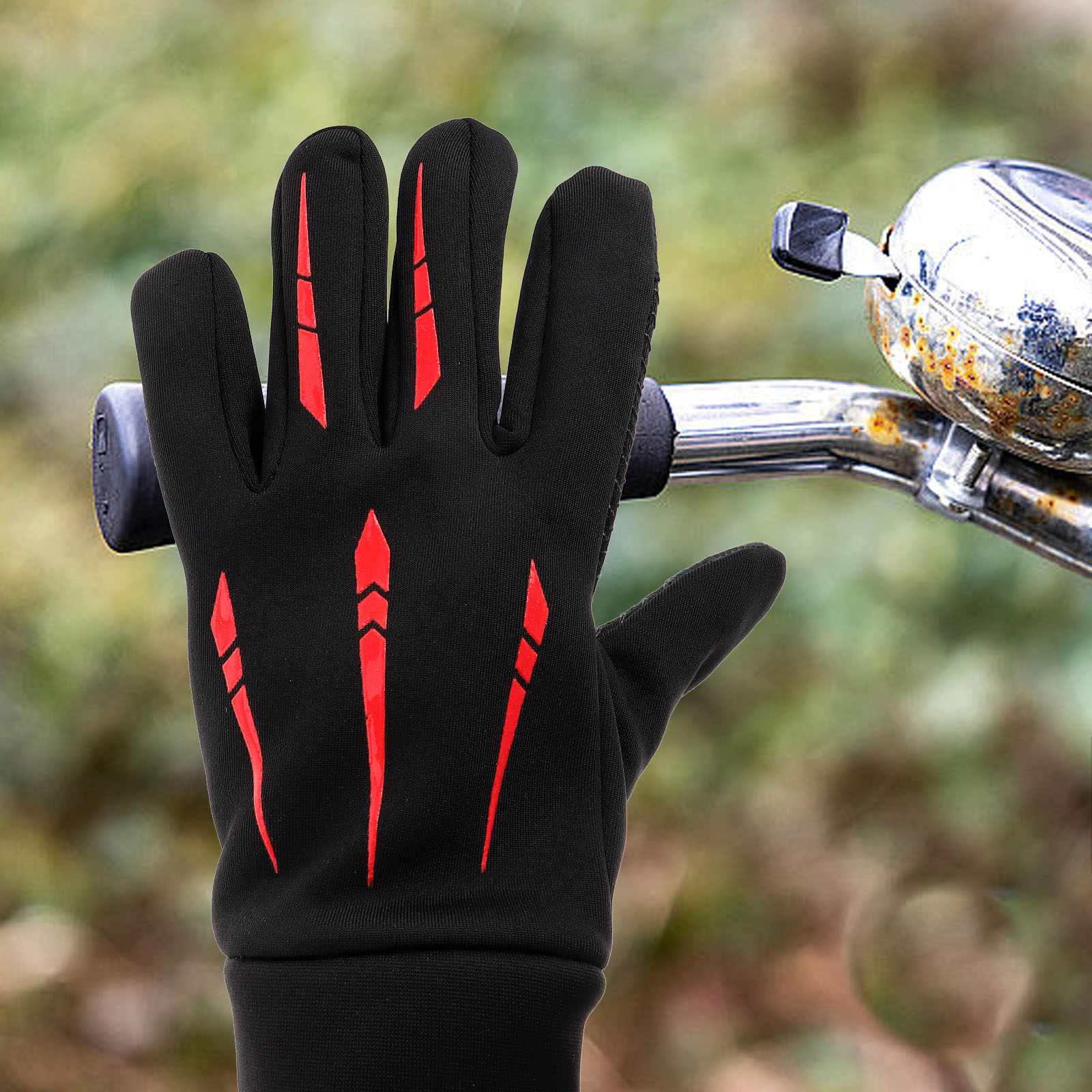 Cycling Gear For Women - Windproof Waterproof Motorcycle Gloves Red Touchscreen