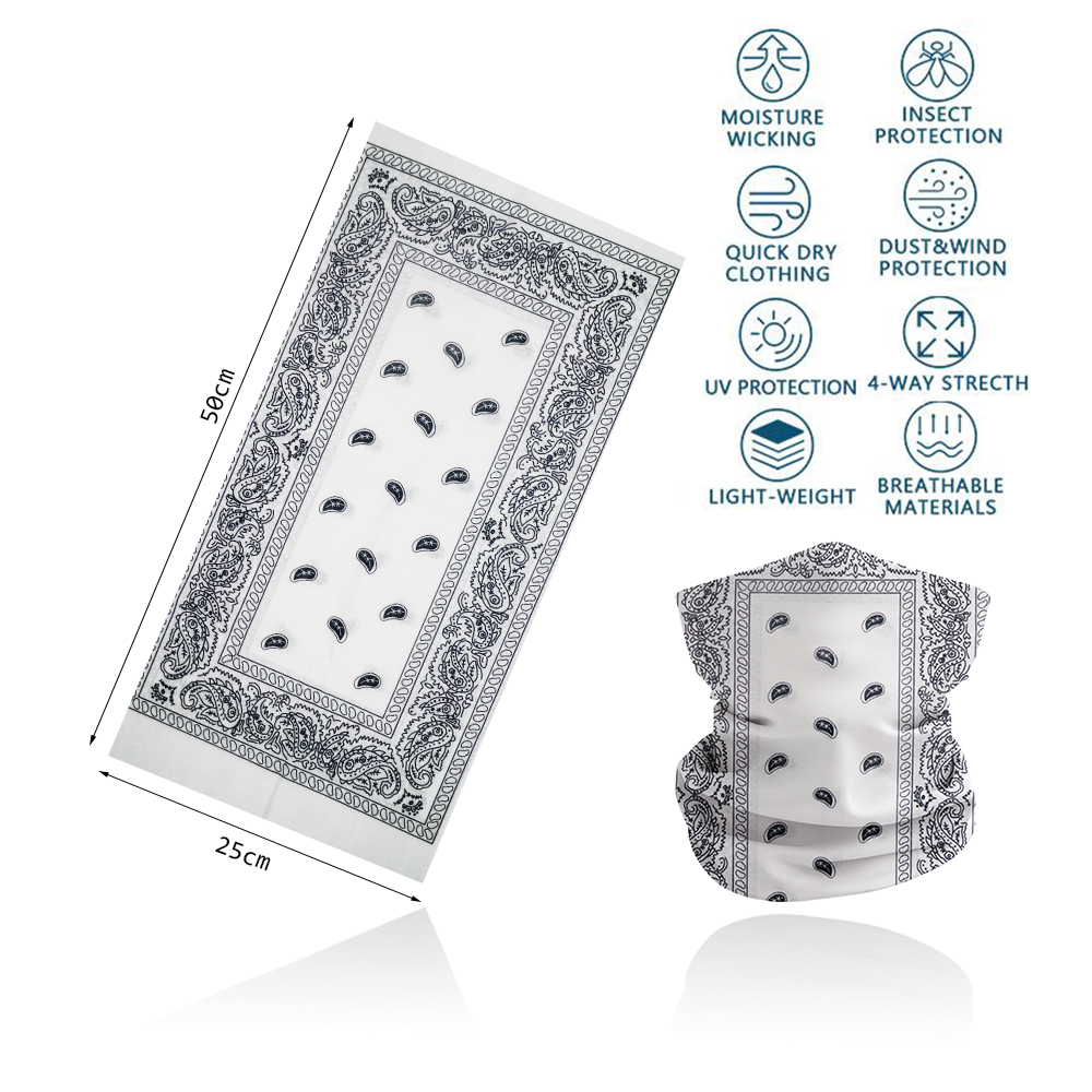 White Paisley Neck Gater Tube  - đánh giá và giá Cycling Gear For Women