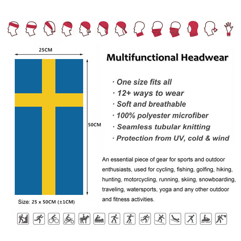 Sweden Flag Printed Bandana He - đánh giá và giá Cycling Gear For Women