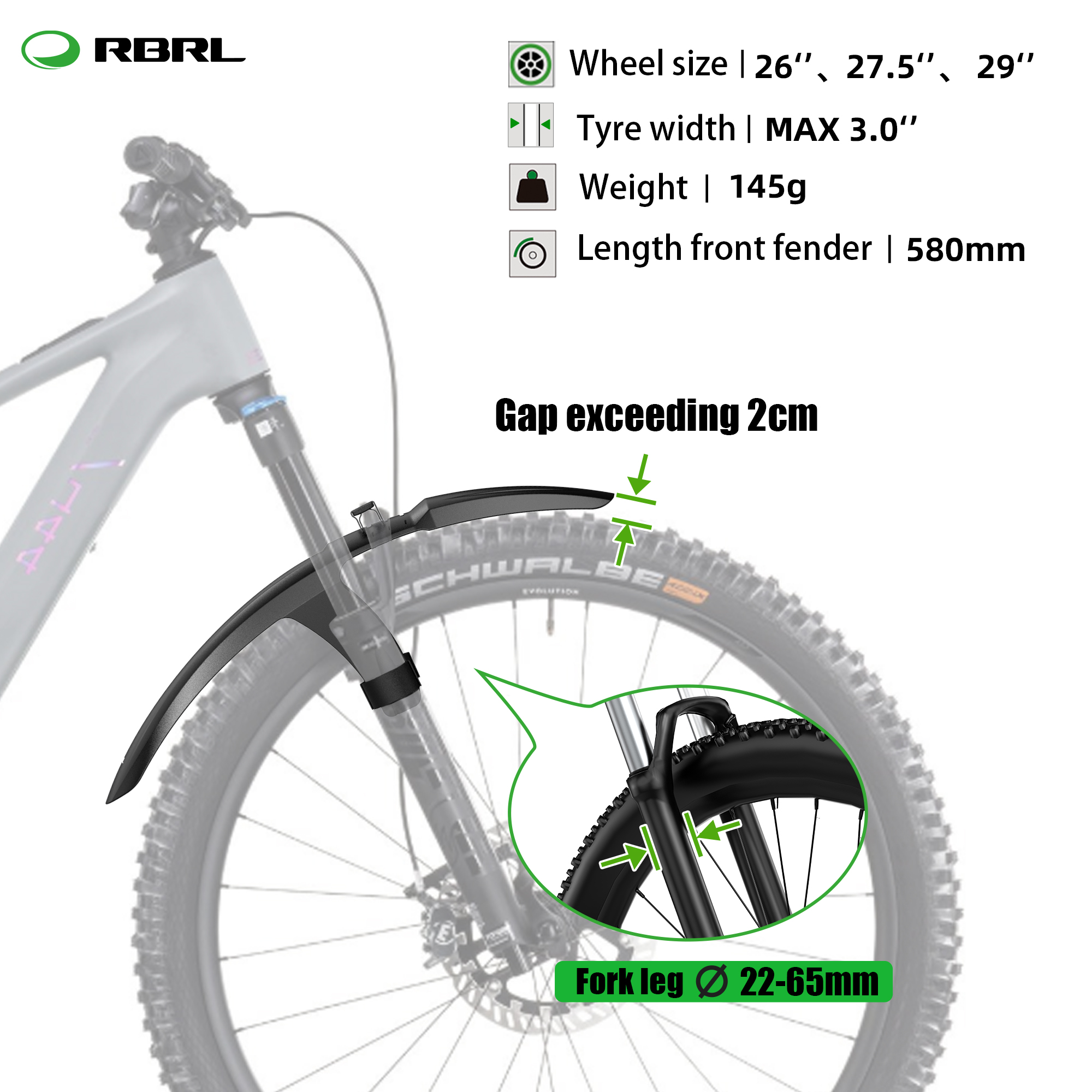 RBRL Bike Front Mudguard Full  - đánh giá và giá Bike Fender Set