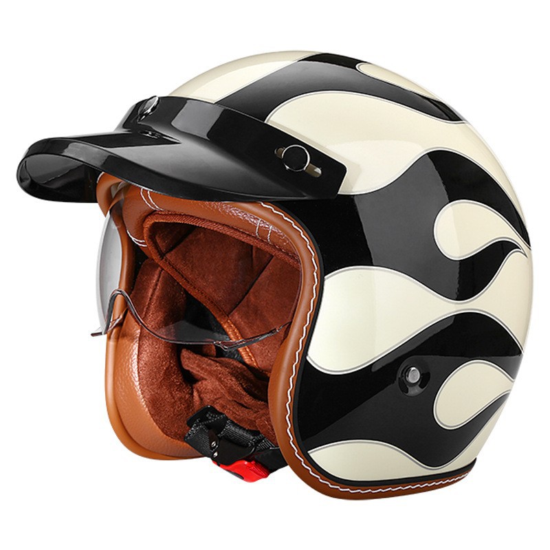 Motorcycle Helmet 3/4 Shell Mo - đánh giá và giá Vintage Cycling Gear