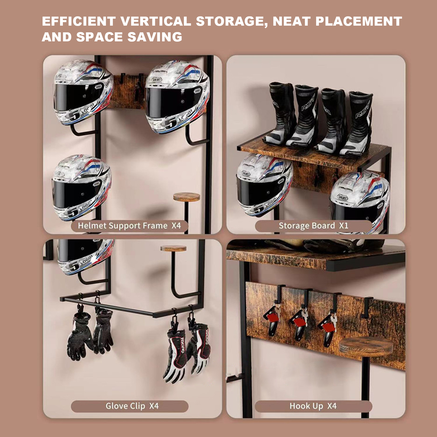 Motorcycle Helmet Holder, Wall - đánh giá và giá Cycling Gear Organiser