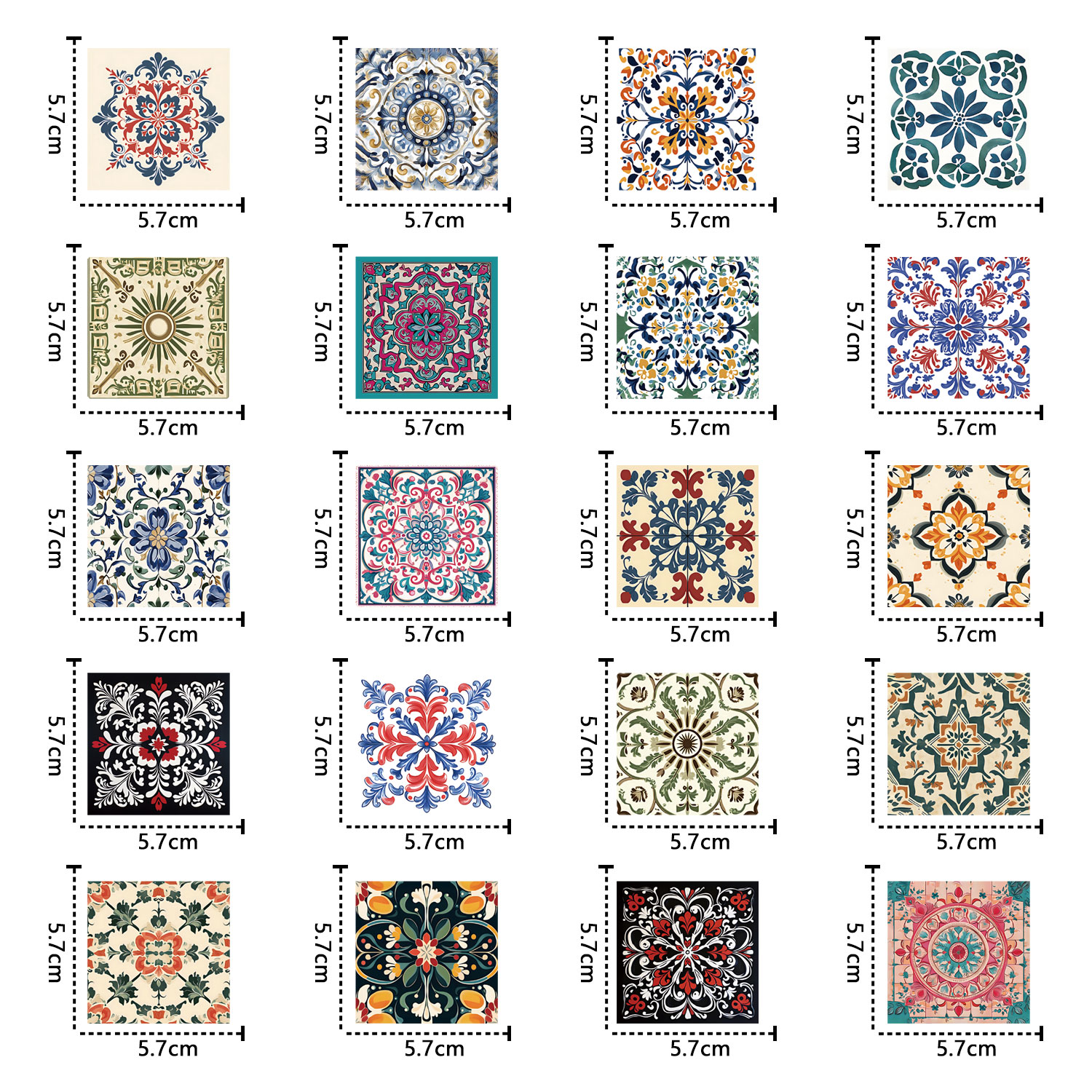 50pcs Vintage patterned tile G - đánh giá và giá Vintage Cycling Gear